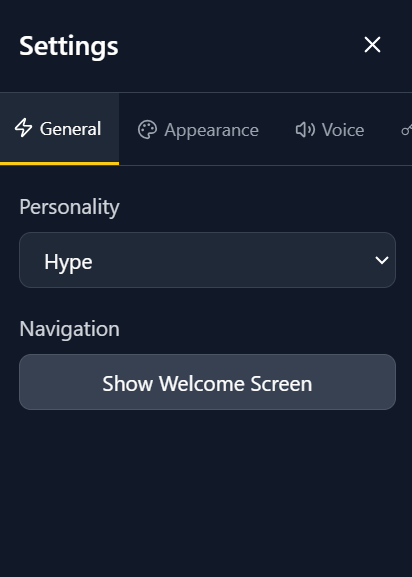 Screenshot of the Banana4U settings