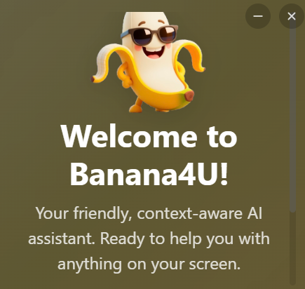 Screenshot of the Banana4U study personality